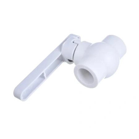 Картинка Кран пластиковый шаровой полнопроходной 20 PPR Белый ПОЛИТЭК