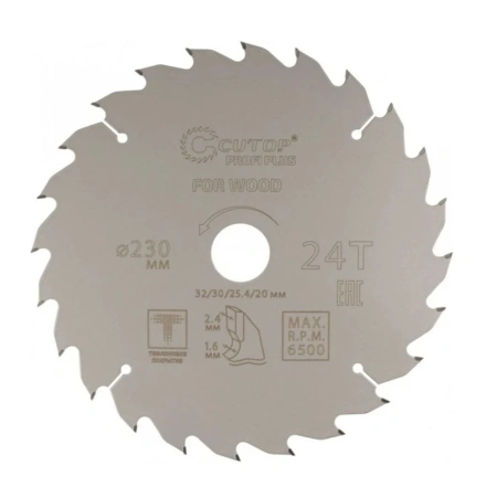Диск пильный 230х30/25,4/20 мм 24 зубца CUTOP