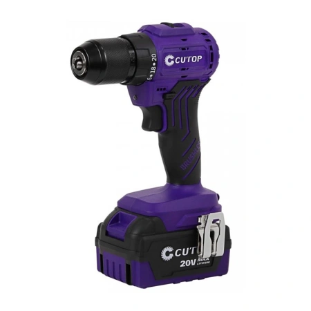 Шуруповерт 20В 2 батареи 4 А/ч CUTOP Profi