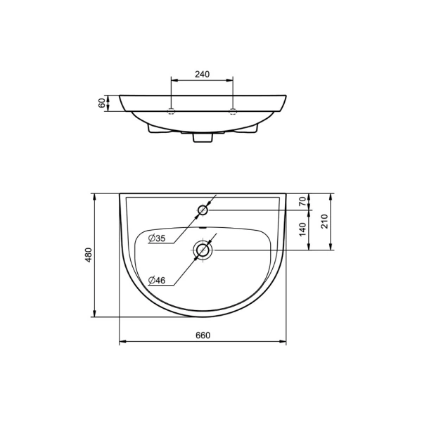 Изображение Умывальник подвесной Прайм 65 Белый Santeri Картинка Умывальник подвесной Прайм 65 Белый Santeri