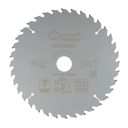 Диск пильный 230х32/30/25,4/20 мм 36Т CUTOP Profi plus
