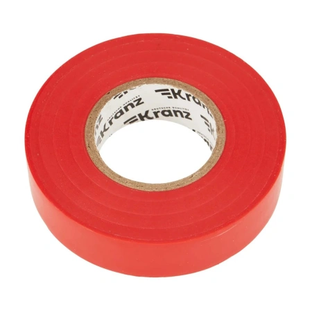 Картинка Изолента ПВХ профессиональная 19х0.18 мм 20 м Красная KRANZ