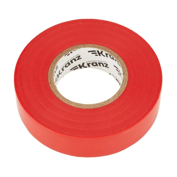 Картинка Изолента ПВХ профессиональная 19х0.18 мм 20 м Красная KRANZ