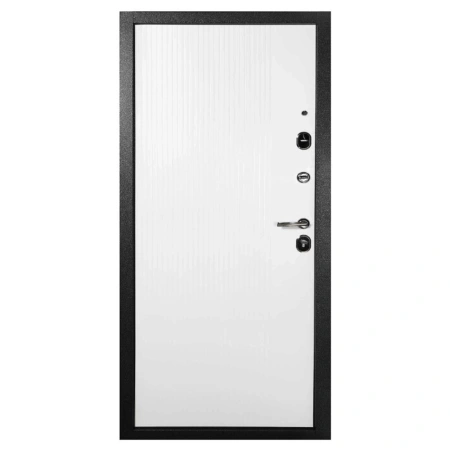 Картинка Дверь Форпост TD9-1 860х2050 Правая Антик темное серебро Белый 9102 TD9-1 с фурнитурой и цилиндром