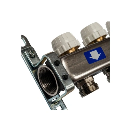 Картинка Коллектор НЕРЖ 5 выходов ручная регулировка клапанов 3/4' НР евроконус STOUT