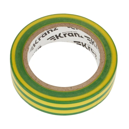 Картинка Изолента ПВХ профессиональная 15х0,13 мм 10 м Желто-Зеленый KRANZ