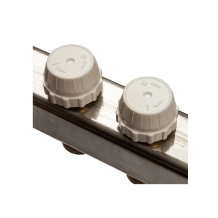 Картинка Коллектор НЕРЖ 7 выходов ручная регулировка клапанов 3/4' НР евроконус STOUT