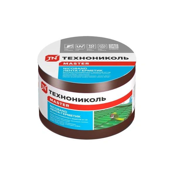 Картинка Лента-герметик ТЕХНОНИКОЛЬ NICOBAND 10 см 10 м Коричневая