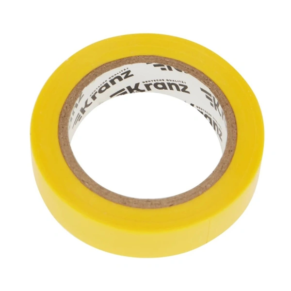 Картинка Изолента ПВХ профессиональная 15х0,13 мм 10 м Желтый KRANZ