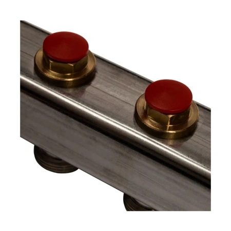 Картинка Коллектор НЕРЖ 2 выхода ручная регулировка клапана 3/4' НР евроконус STOUT