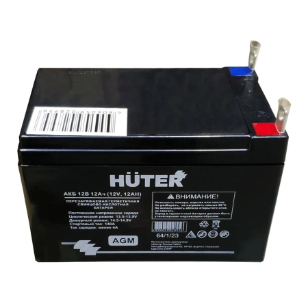 Картинка АКБ для бензогенератора 12В 12Ач HUTER 64/1/23