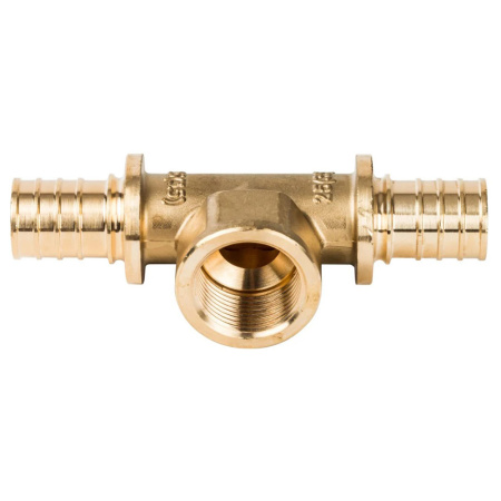 Картинка Тройник-переходник ВР 25 x R 3/4 для труб из сшитого полиэтилена аксиальный STOUT