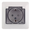 Розетка с заземлением Белая Systeme Electric GLOSSA