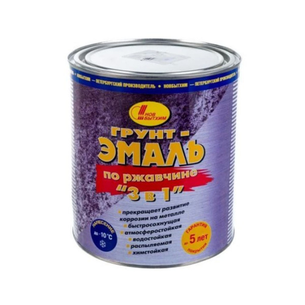 Картинка Грунт-эмаль 3в1 Зеленый RAL6032 1 л НОВБЫТХИМ