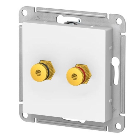 Аудиорозетка двухместная Белая Systeme Electric ATLASDESIGN