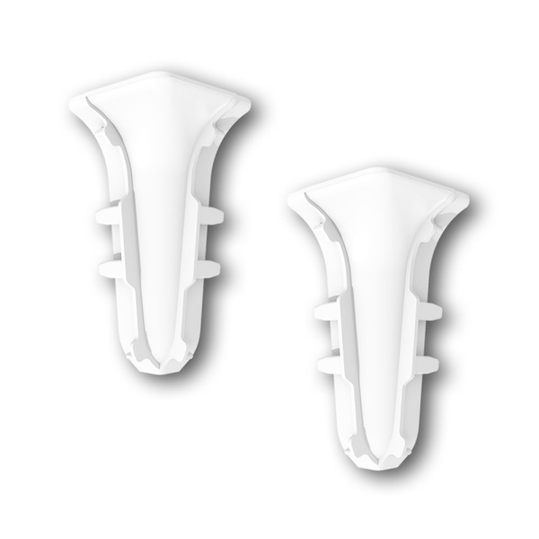 Картинка Угол внутренний для плинтуса Идеал Классик К-П55 мм Ясень Белый 252