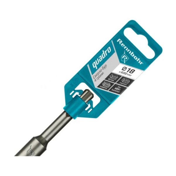 Картинка Бур 18х600 мм SDS-plus 4 грани RENNBOHR Quadro