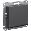 Картинка Розетка одноместная с з/к с шторками и крышкой в рамку 16А Базальт Systeme Electric ATLASDESIGN