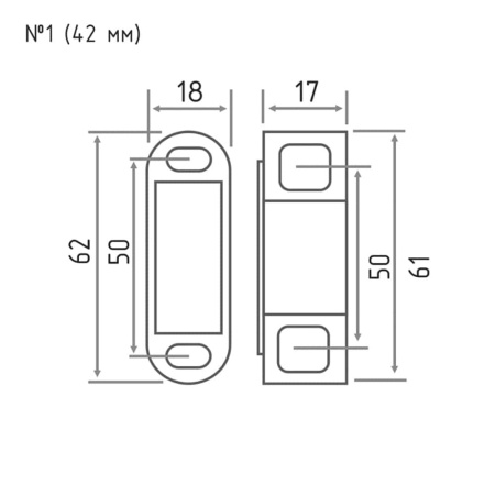 Картинка Нора-М Магнитная защелка №1 цвет Коричневый для мебельной фурнитуры