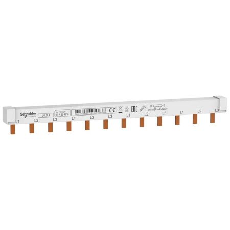 Шина соединительная типа PIN 3-фазная 3P L1L2L3 12 модулей 63А C9XPH312 City9 Set Systeme Electric