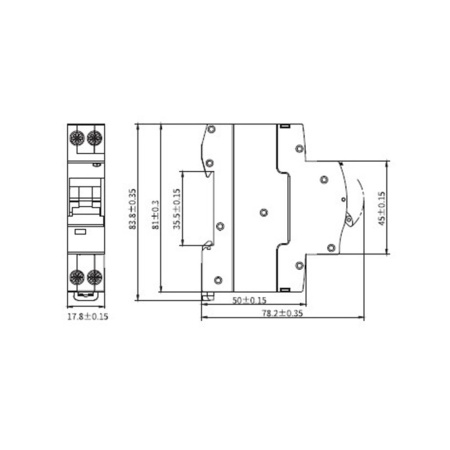 Картинка Автоматический выключатель дифференциального тока YON макс 1P+N С 32A 6kA 30mA А DKC