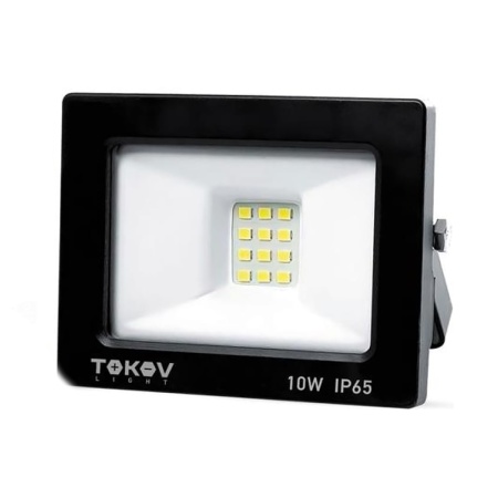 Прожектор светодиодный 10Вт 600лм 6500К IP65 TOKOV ELECTRIC TKL-FL/LED-10-6.5K-IP65 цвет Черный