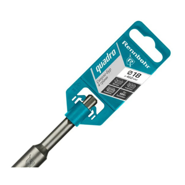 Картинка Бур 18х460 мм SDS-plus 4 грани RENNBOHR Quadro