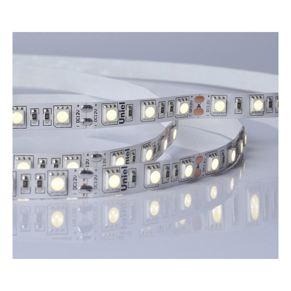 Картинка Светодиодная лента Uniel ULS-M25-5050-60LED/m-10mm-IP20-DC12V-14,4W/m-5M-4000K PROFI