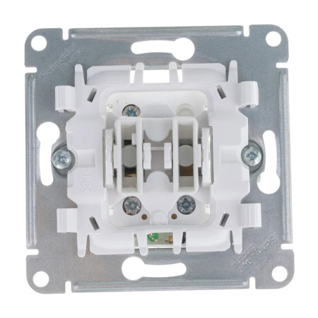 Картинка Переключатель 1 клавиша с подсветкой в рамку Белый Systeme Electric GLOSSA