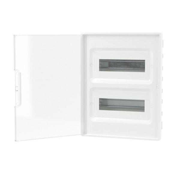 Картинка Корпус пластиковый встраиваемый FRAME ЩРВ-П-24 IP41 прозрачная дверь F24B1WT DKC