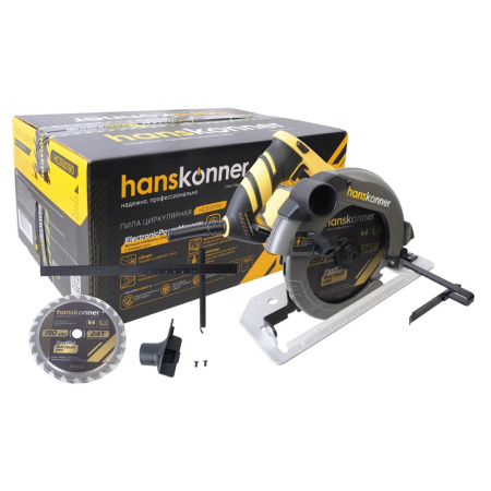 Картинка Пила циркулярная дисковая 1800Вт 190х20 65 мм LED подсветка Hanskonner PLATINUM