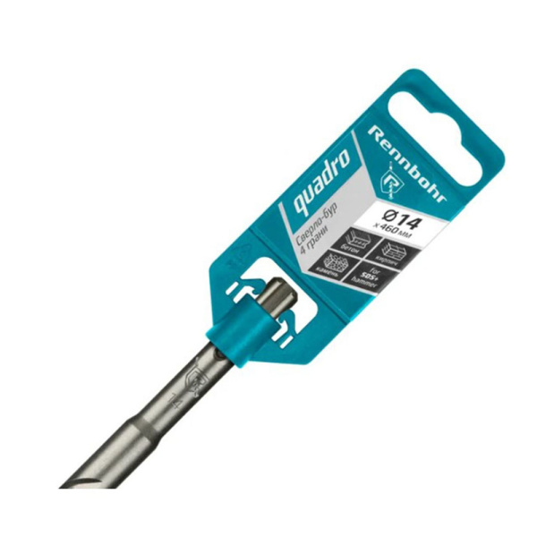 Картинка Бур 14х460 мм SDS-plus 4 грани RENNBOHR Quadro