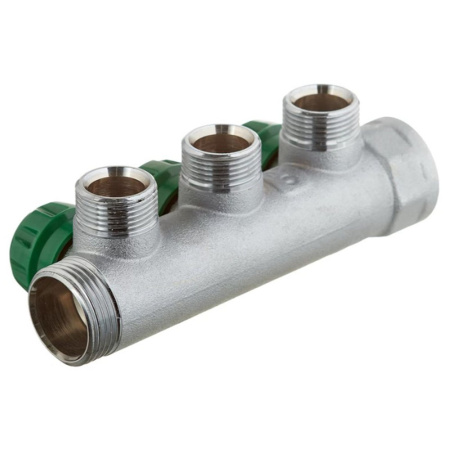 Картинка Коллектор регулирующий 1" 3 выхода 3/4" EK STOUT