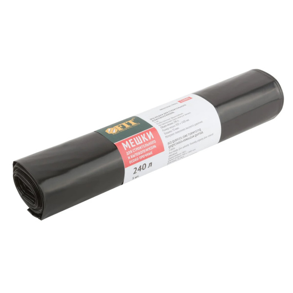 Картинка Мешки для строительного мусора 240 л 900х1400 мм 70 мкм 5 шт FIT