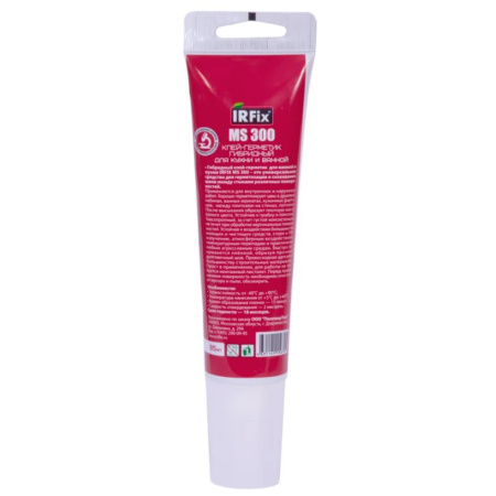Картинка Клей герметик гибридный санитарный Белый 85 мл тюбик IRFIX MS300