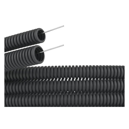 Картинка Труба ПНД гофрированная Черная с зондом Ø 20 мм Ideal