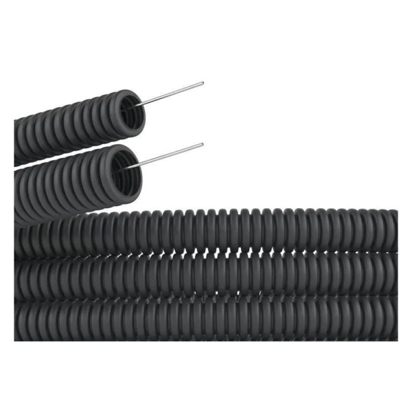 Картинка Труба ПНД гофрированная Черная с зондом Ø 20 мм Ideal