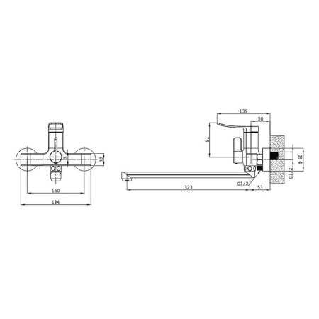 Изображение Смеситель для ванны Черный SPLENKA 9S31.22.06 Картинка Смеситель для ванны Черный SPLENKA 9S31.22.06