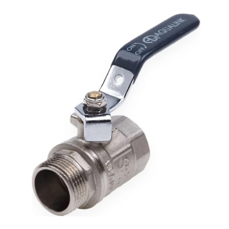 Кран шаровой ВН 3/4" ручка никелированный AQUALINK