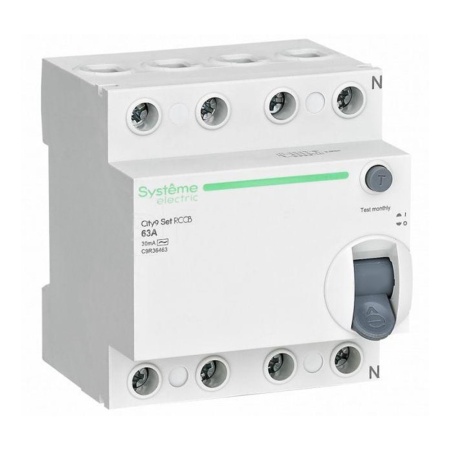 Выключатель дифференциального тока 63А 4P 30мА AC 400В City9 Set Systeme Electric УЗО