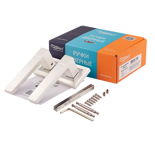 Картинка Нора-М Ручка дверная межкомнатная 109 K AL цвет Белый жемчуг