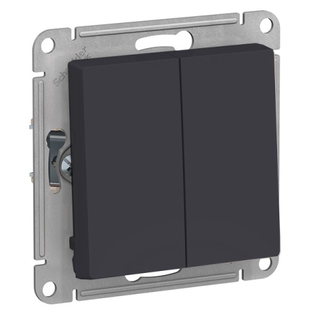Двухклавишный переключатель Systeme Electric AtlasDesign Карбон