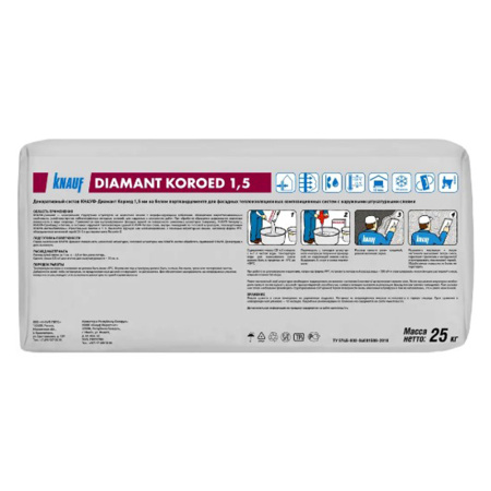 Картинка Knauf diamant короед 1,5 мм 25 кг