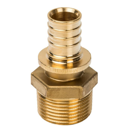 Картинка Переходник НР 25x1" Латунь для труб из сшитого полиэтилена аксиальный SFA-0001-002510 STOUT