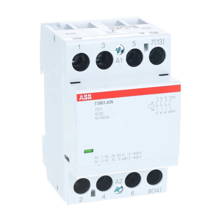 Контактор модульный ESB63-40N-06 63А катушка 220В ABB