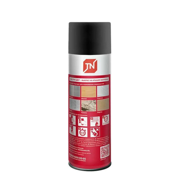 Картинка Эмаль Аэрозоль Черный матовый 520 мл ТЕХНОНИКОЛЬ