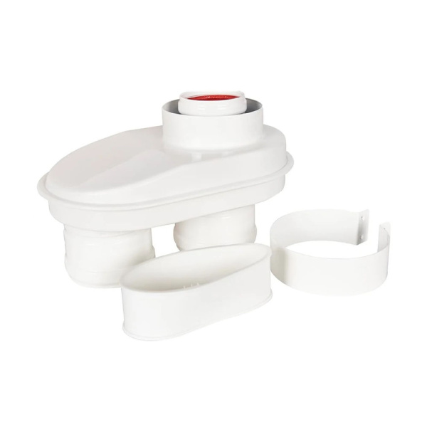 Картинка Адаптер переход на двухтрубную систему Ø 80/80 в комплекте хомут ROMMER