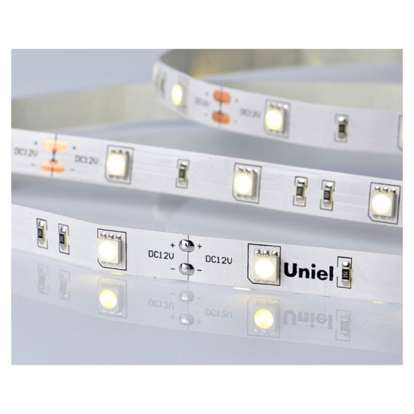 Картинка Светодиодная лента Uniel ULS-M22-5050-30LED/m-10mm-IP20-DC12V-7.2W/m-5M-4000K PROFI