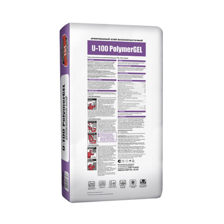 Картинка Клей плиточный высокоэластичный армированный 25 кг 160х160 см С2ТЕ Unis U-100 PolymerGEL