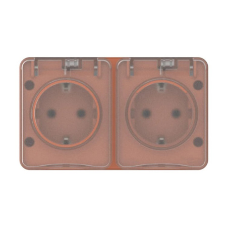 Картинка Розетка 2-местная IP54 16А 250B Терракотовый Systeme Electric ATLASDESIGN Profi54